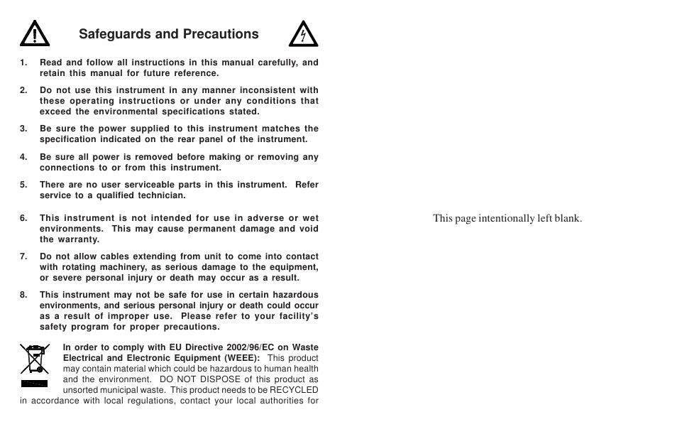 Safeguards and precautions | Monarch Instrument F2A1X User Manual | Page 2 / 8