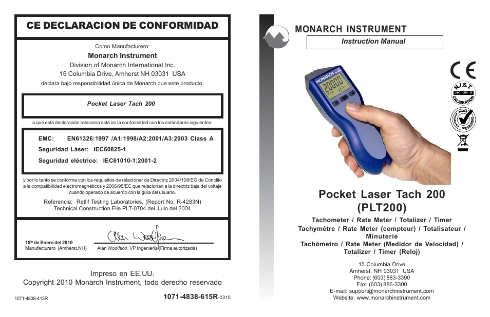 Monarch Instrument PLT200 User Manual | 42 pages