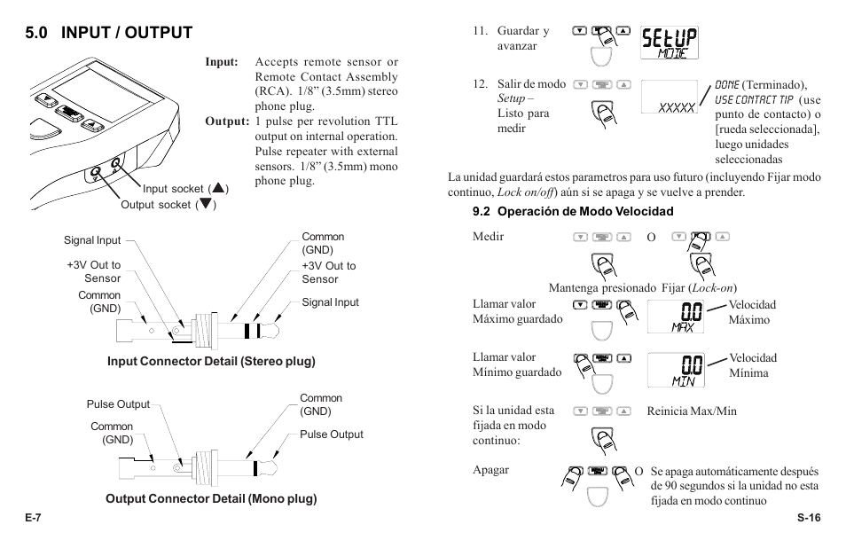 0 input / output | Monarch Instrument PLT200 User Manual | Page 10 / 42