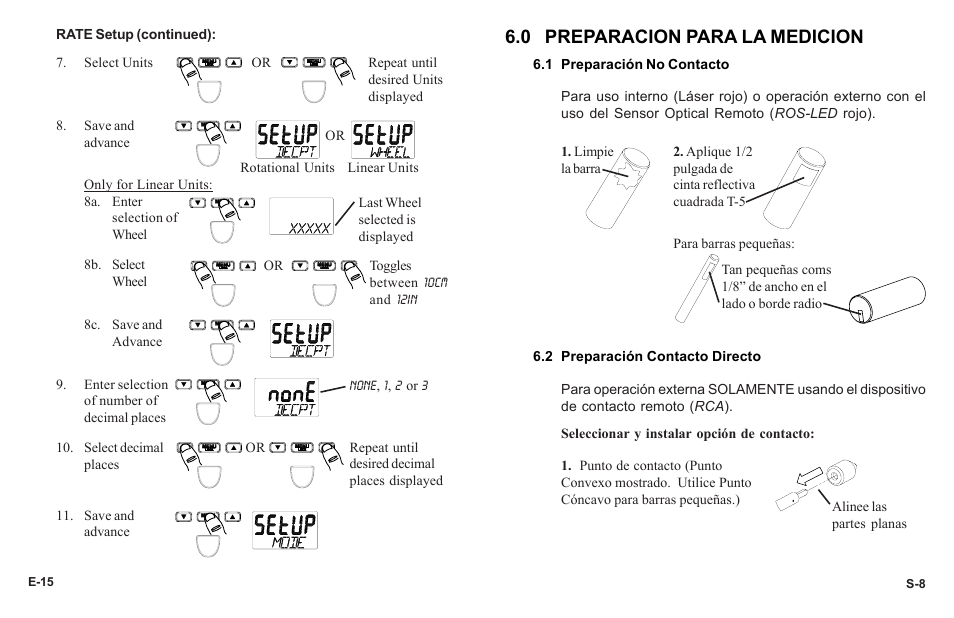 0 preparacion para la medicion | Monarch Instrument PLT200 User Manual | Page 18 / 42