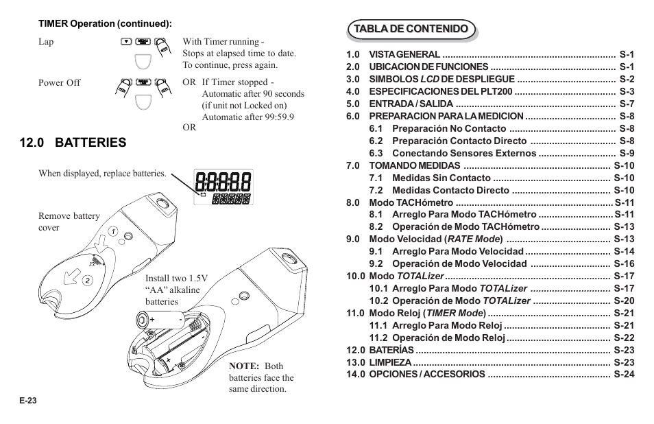 0 batteries | Monarch Instrument PLT200 User Manual | Page 26 / 42