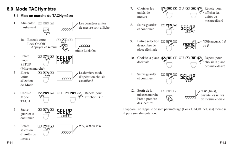 0 mode tachymètre | Monarch Instrument PLT200 User Manual | Page 42 / 42