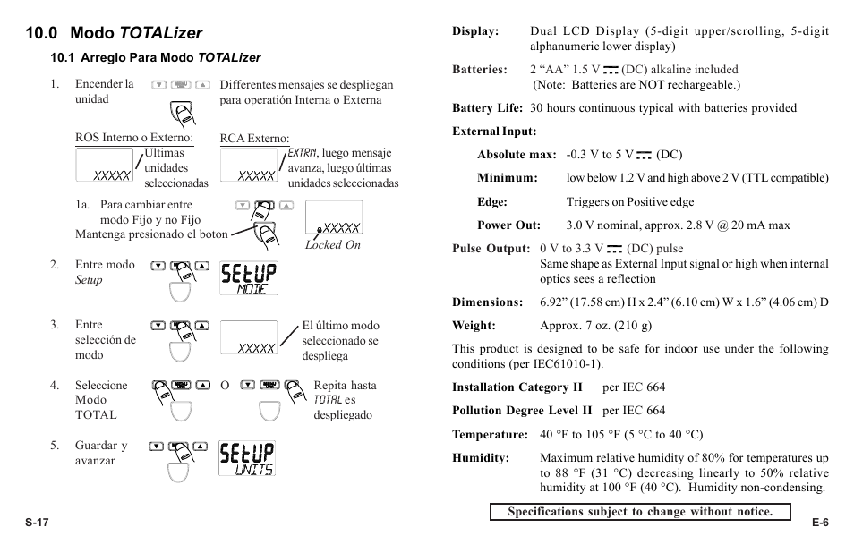 0 modo totalizer | Monarch Instrument PLT200 User Manual | Page 9 / 42