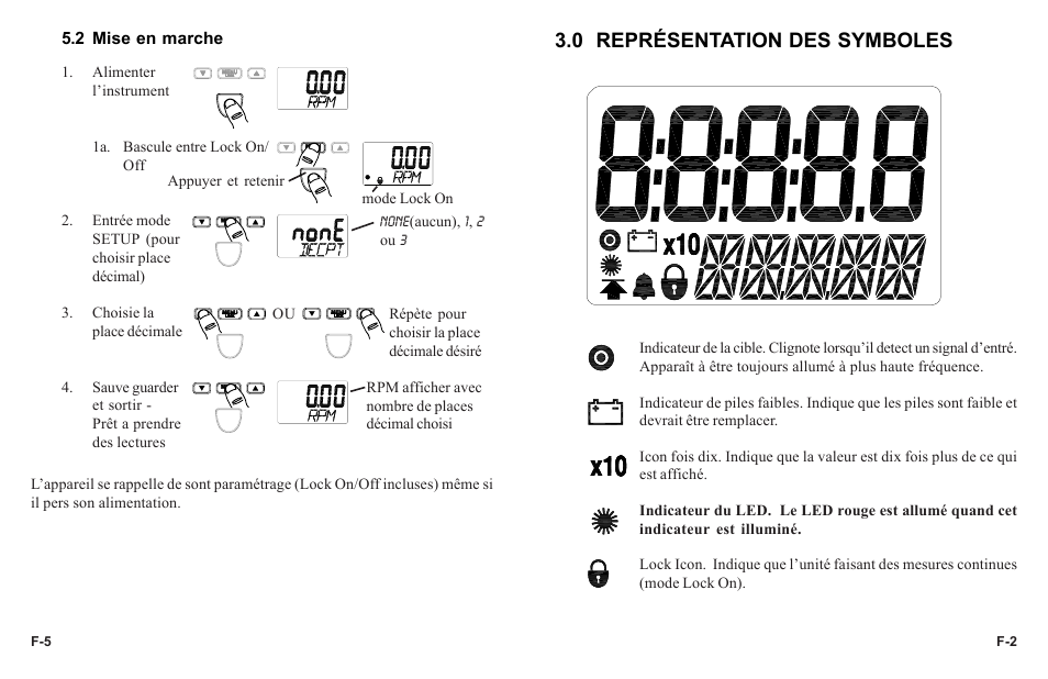 0 représentation des symboles | Monarch Instrument PT99 User Manual | Page 17 / 18