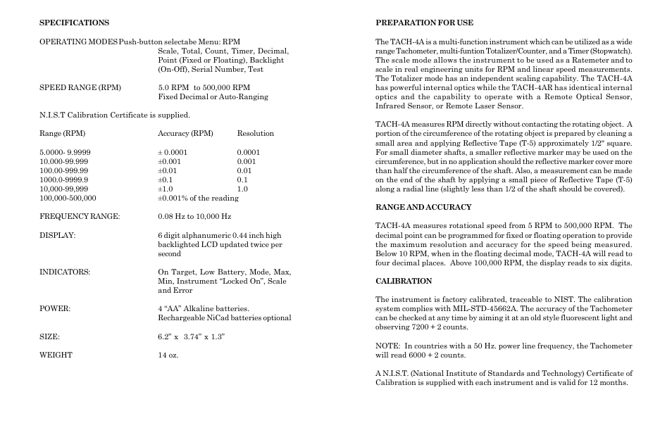 Monarch Instrument TACH-4AR User Manual | Page 3 / 8