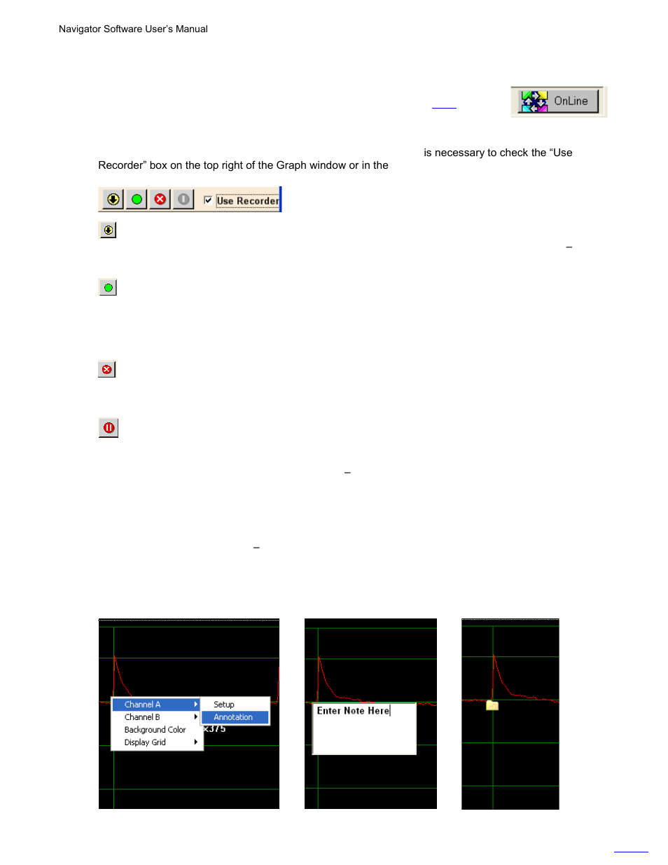 Using real time data, Annotating real time data | Monarch Instrument Navigator User Manual | Page 16 / 20