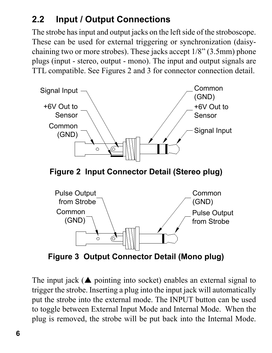 2 input / output connections | Monarch Instrument Nova-Strobe PBL User Manual | Page 10 / 28