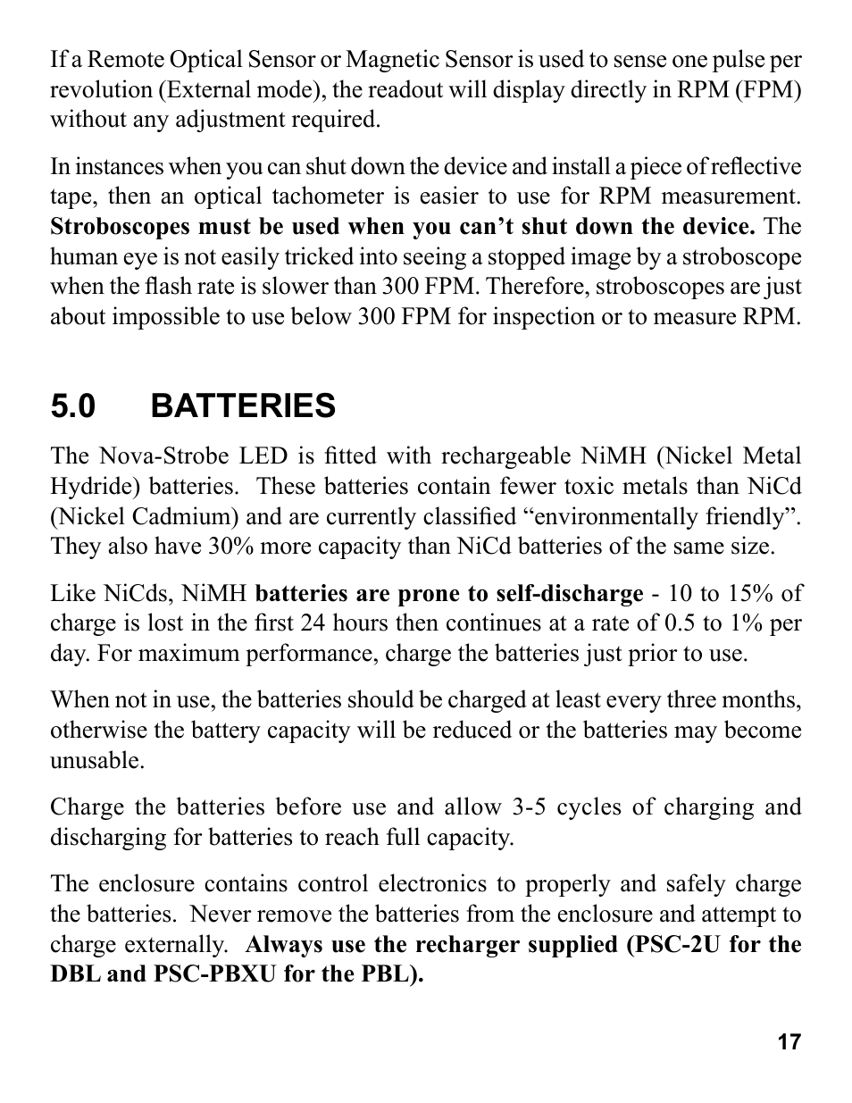 0 batteries | Monarch Instrument Nova-Strobe PBL User Manual | Page 21 / 28