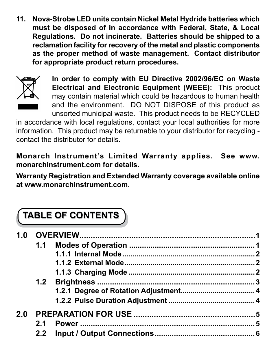 Monarch Instrument Nova-Strobe PBL User Manual | Page 3 / 28