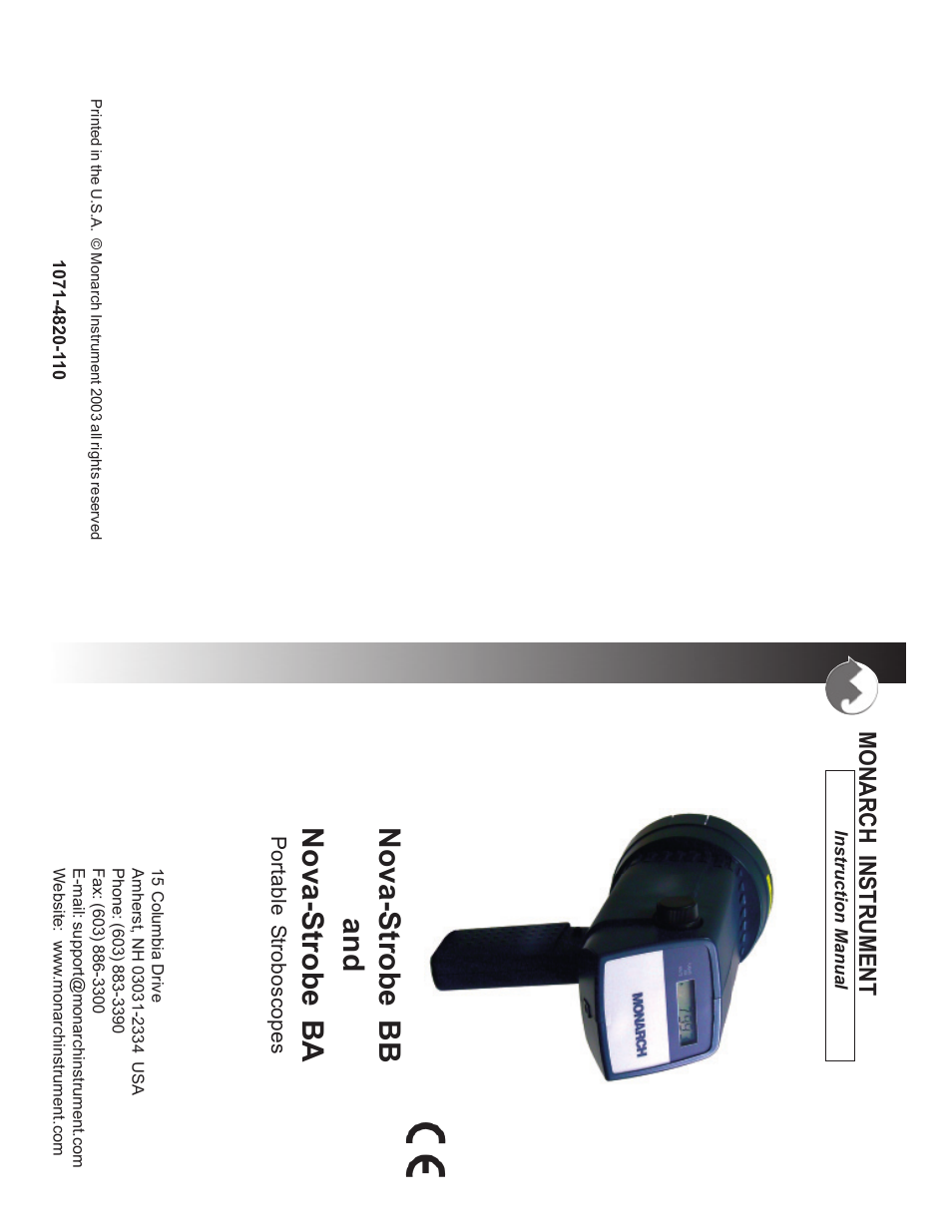 Monarch Instrument Nova-Strobe BA User Manual | 6 pages