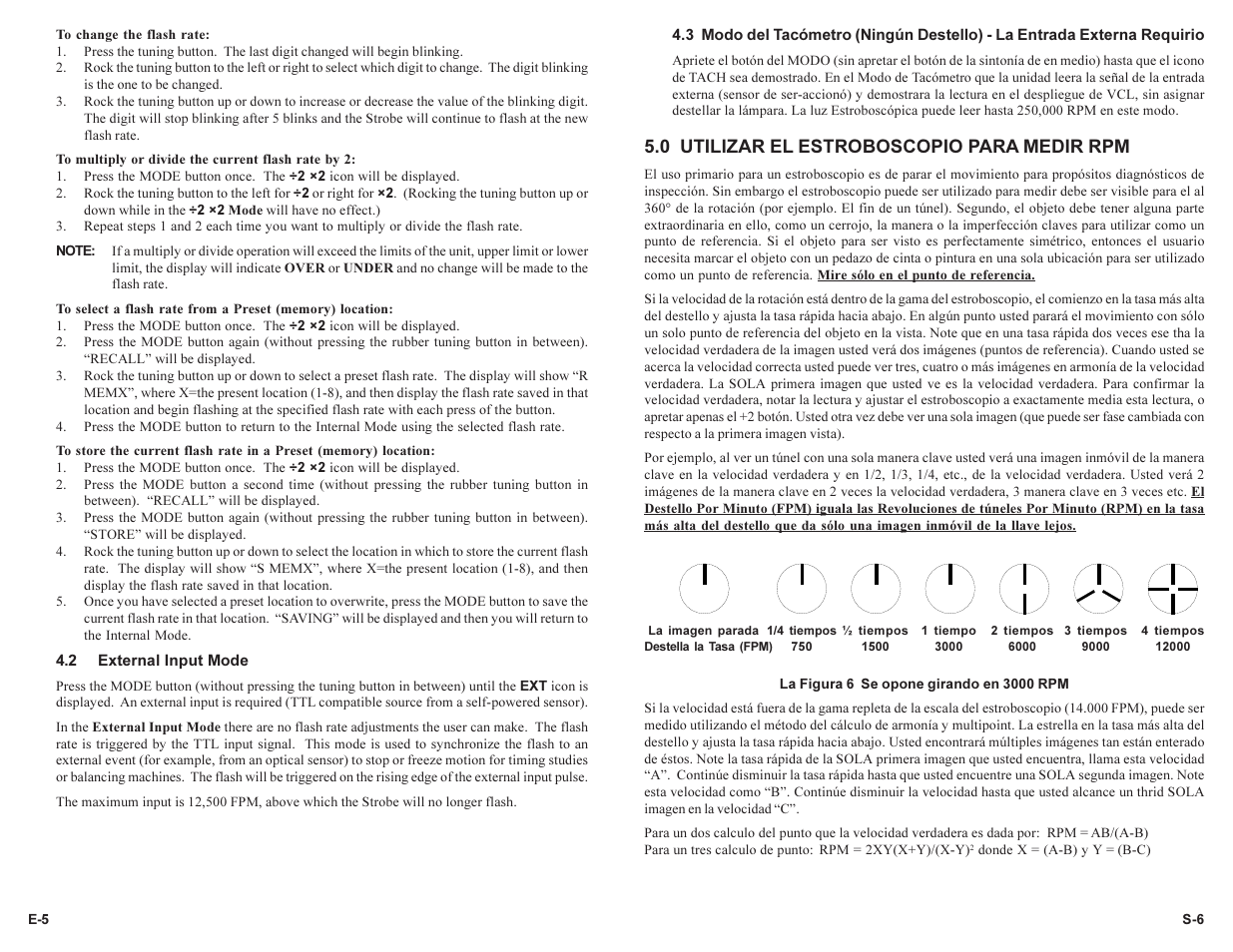 0 utilizar el estroboscopio para medir rpm | Monarch Instrument PALM STROBE User Manual | Page 8 / 24