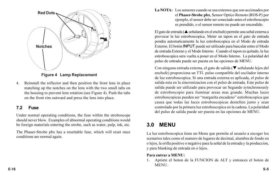0 menu | Monarch Instrument Phaser-Strobe pbx User Manual | Page 20 / 44