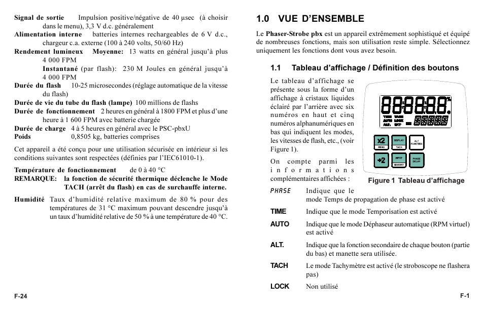 0 vue d’ensemble | Monarch Instrument Phaser-Strobe pbx User Manual | Page 33 / 44