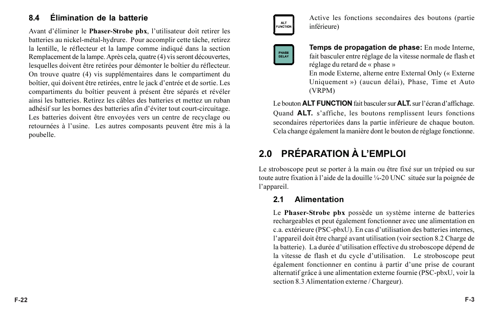 0 préparation à l’emploi | Monarch Instrument Phaser-Strobe pbx User Manual | Page 35 / 44