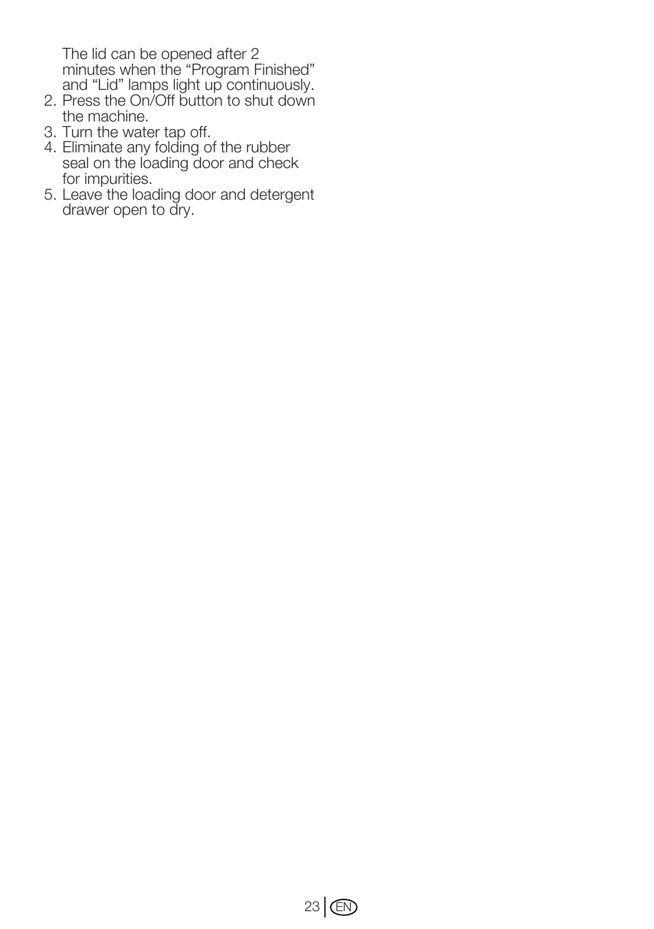 Beko WMC62W User Manual | Page 23 / 36