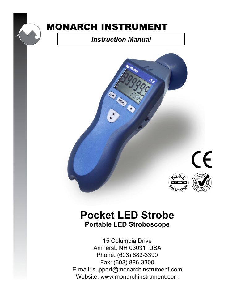 Monarch Instrument Pocket LED Strobe User Manual | 24 pages
