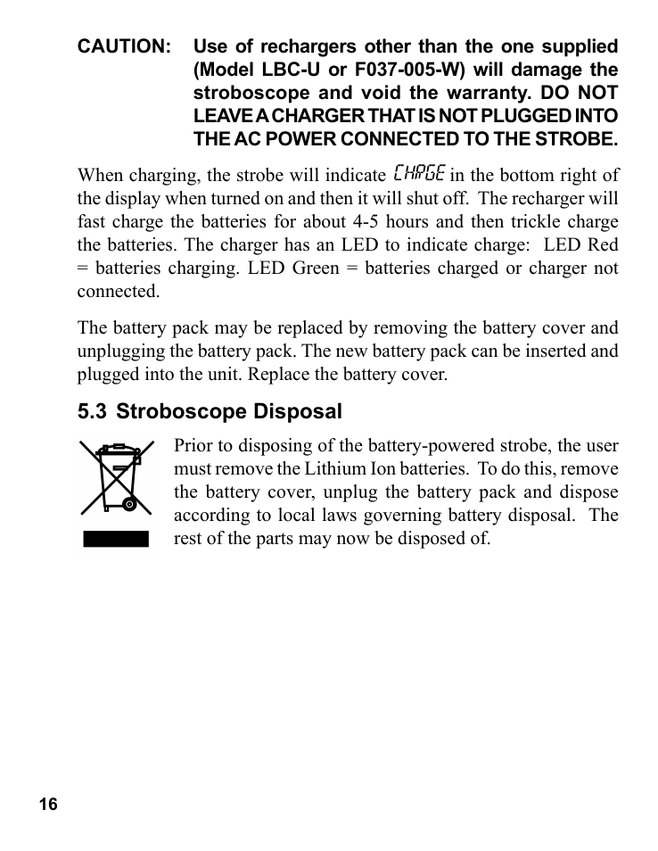 Monarch Instrument Pocket LED Strobe User Manual | Page 20 / 24