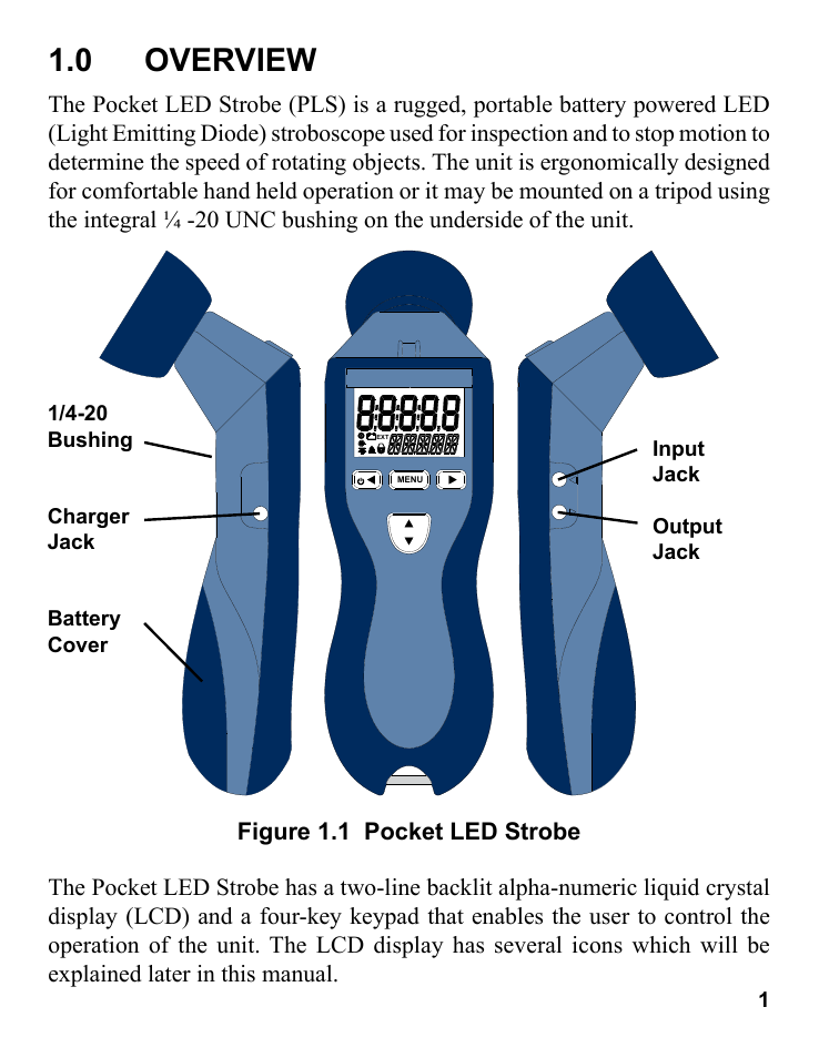 0 overview | Monarch Instrument Pocket LED Strobe User Manual | Page 5 / 24