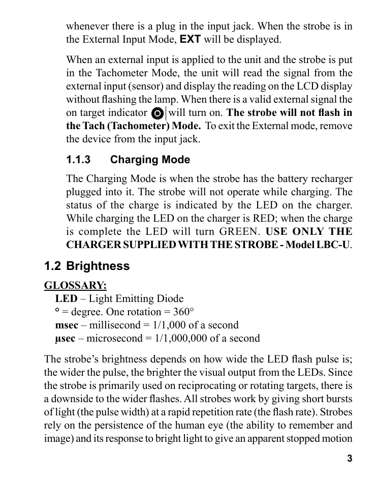 Monarch Instrument Pocket LED Strobe User Manual | Page 7 / 24