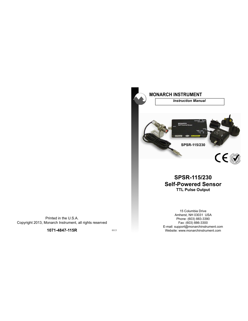 Monarch Instrument SPSR-230 User Manual | 6 pages
