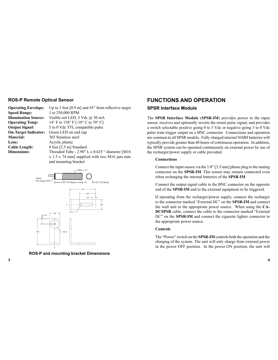 Functions and operation | Monarch Instrument SPSR-230 User Manual | Page 6 / 6