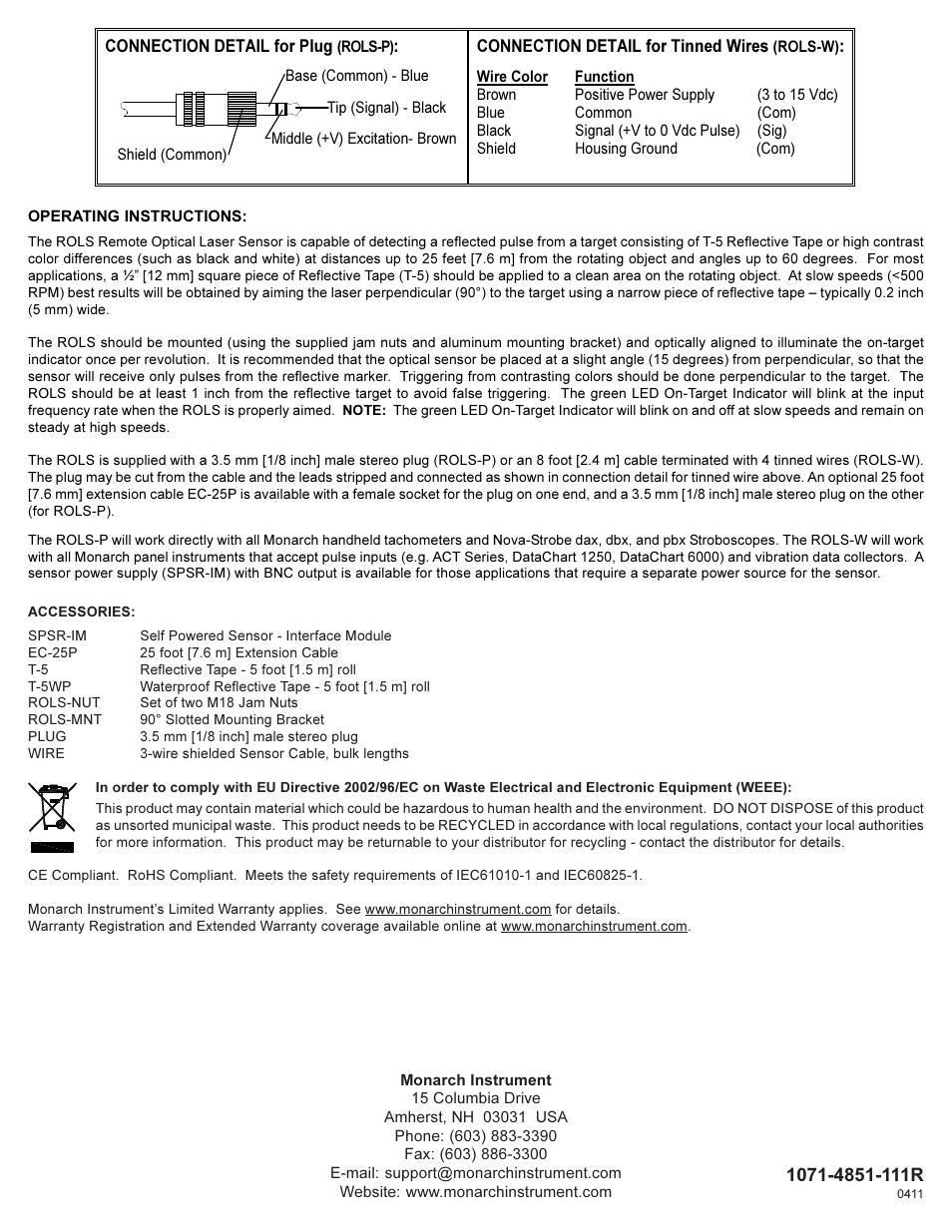 Monarch Instrument ROLS User Manual | Page 2 / 2
