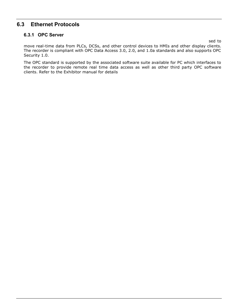 3 ethernet protocols, 1 opc server, Ethernet protocols | Opc server | Monarch Instrument DC6000 User Manual | Page 100 / 121