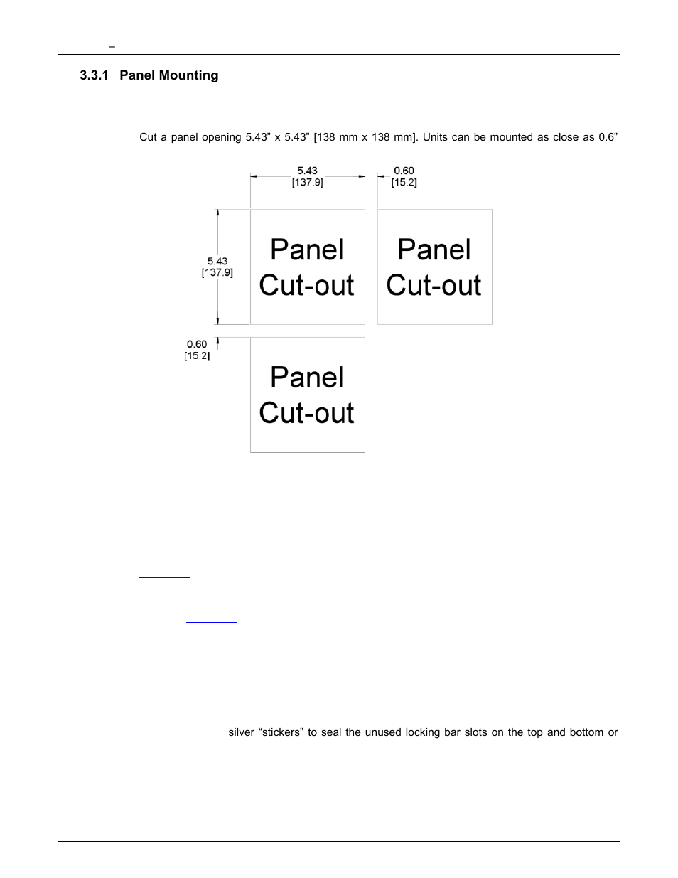 1 panel mounting, Panel mounting | Monarch Instrument DC6000 User Manual | Page 24 / 121