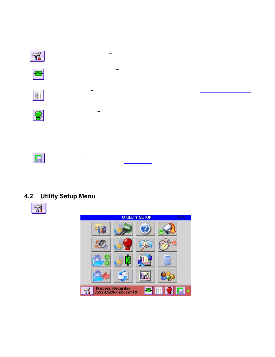 2 utility setup menu, Utility setup menu | Monarch Instrument DC6000 User Manual | Page 34 / 121