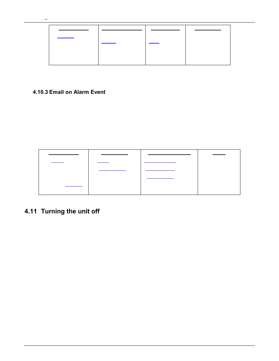 3 email on alarm event, 11 turning the unit off, Email on alarm event | Turning the unit off, Email on alarm, Event | Monarch Instrument DC6000 User Manual | Page 41 / 121