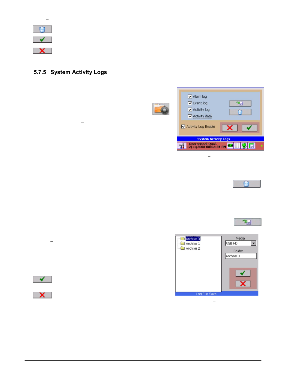 5 system activity logs, System activity logs, System activity | Logs archive, System activity logs archive, Details here | Monarch Instrument DC6000 User Manual | Page 89 / 121