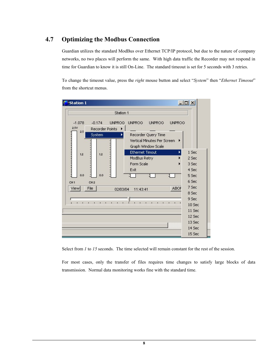 7 optimizing the modbus connection | Monarch Instrument Guardian User Manual | Page 11 / 14