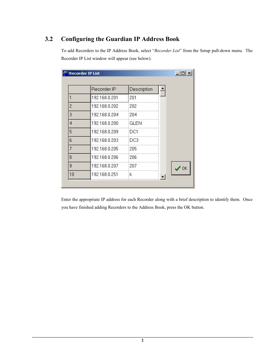 2 configuring the guardian ip address book | Monarch Instrument Guardian User Manual | Page 5 / 14