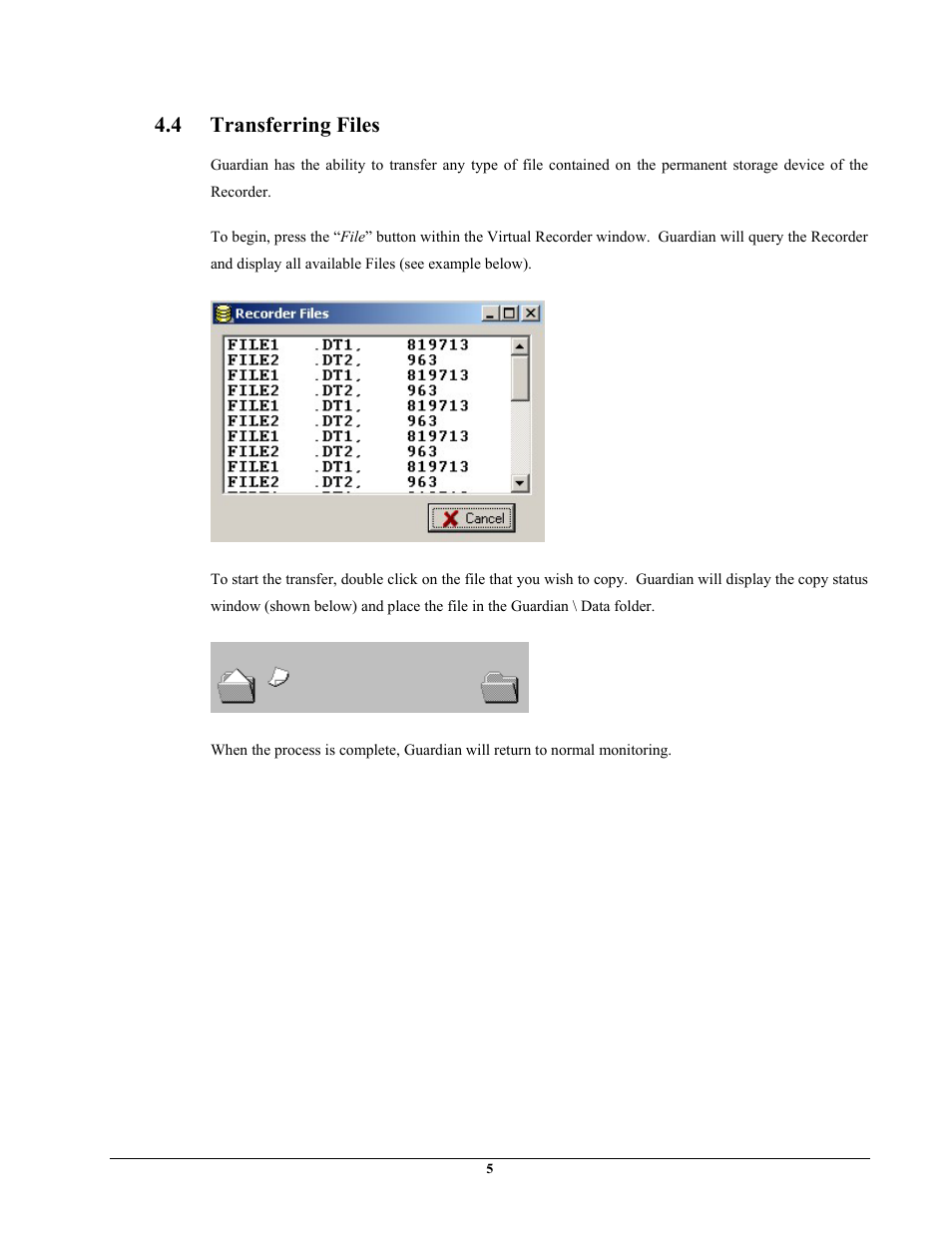 4 transferring files | Monarch Instrument Guardian User Manual | Page 8 / 14