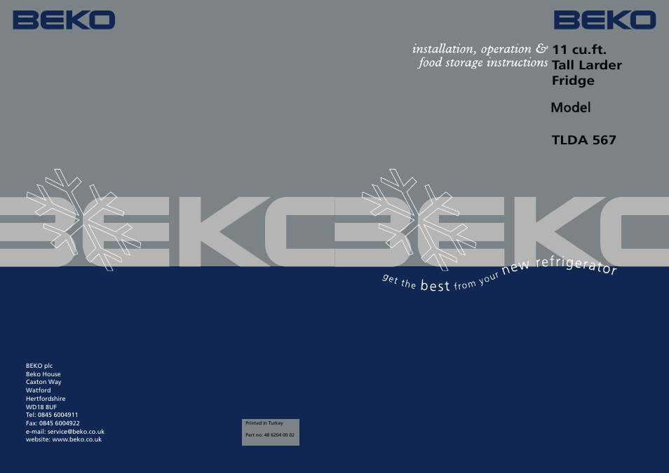 Beko TLDA 567 User Manual | 10 pages