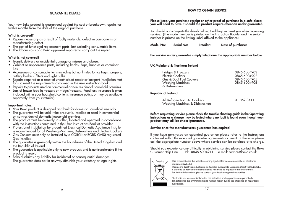 Beko TLDA 567 User Manual | Page 10 / 10