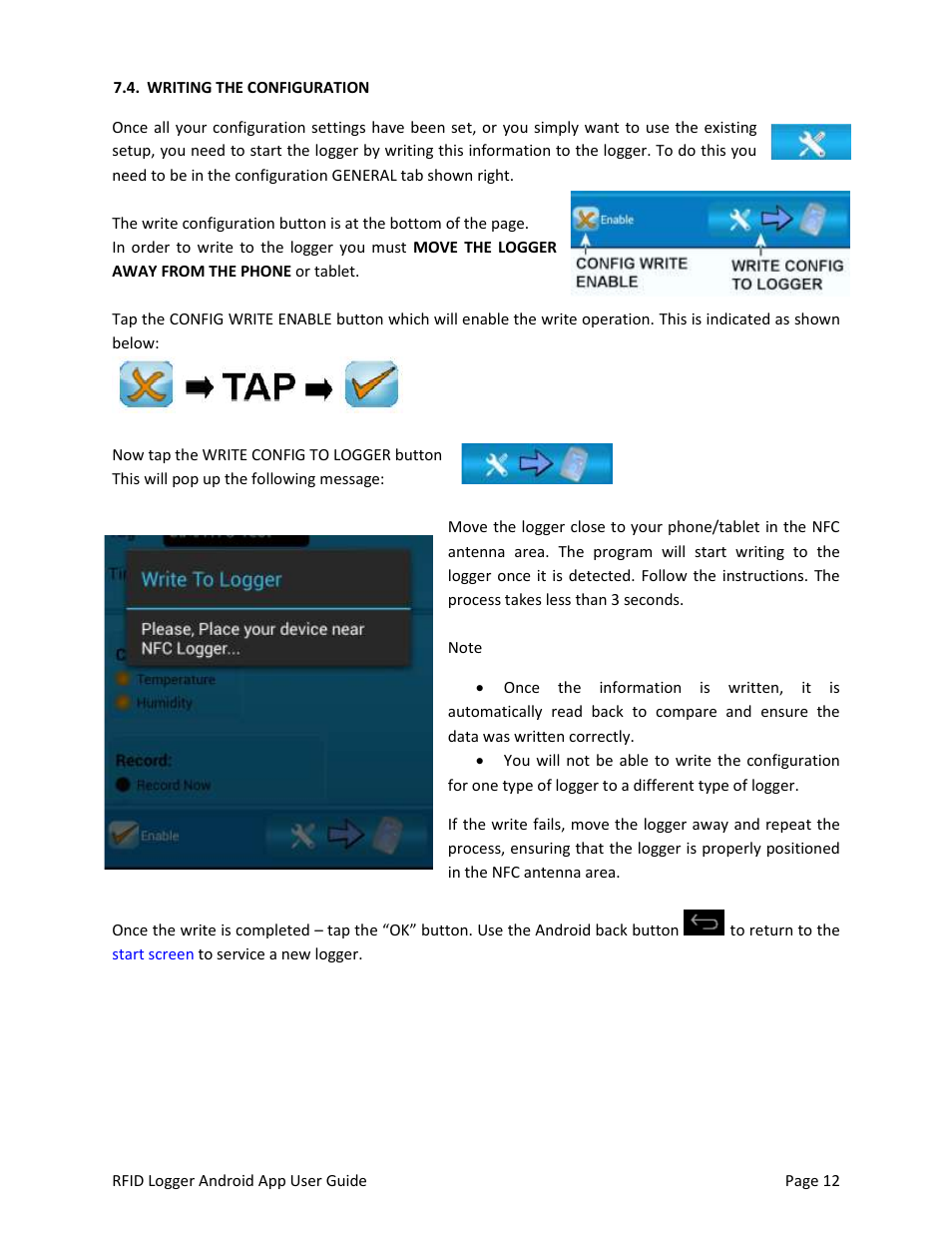 Writing the configuration | Monarch Instrument Android Application User Manual | Page 12 / 12