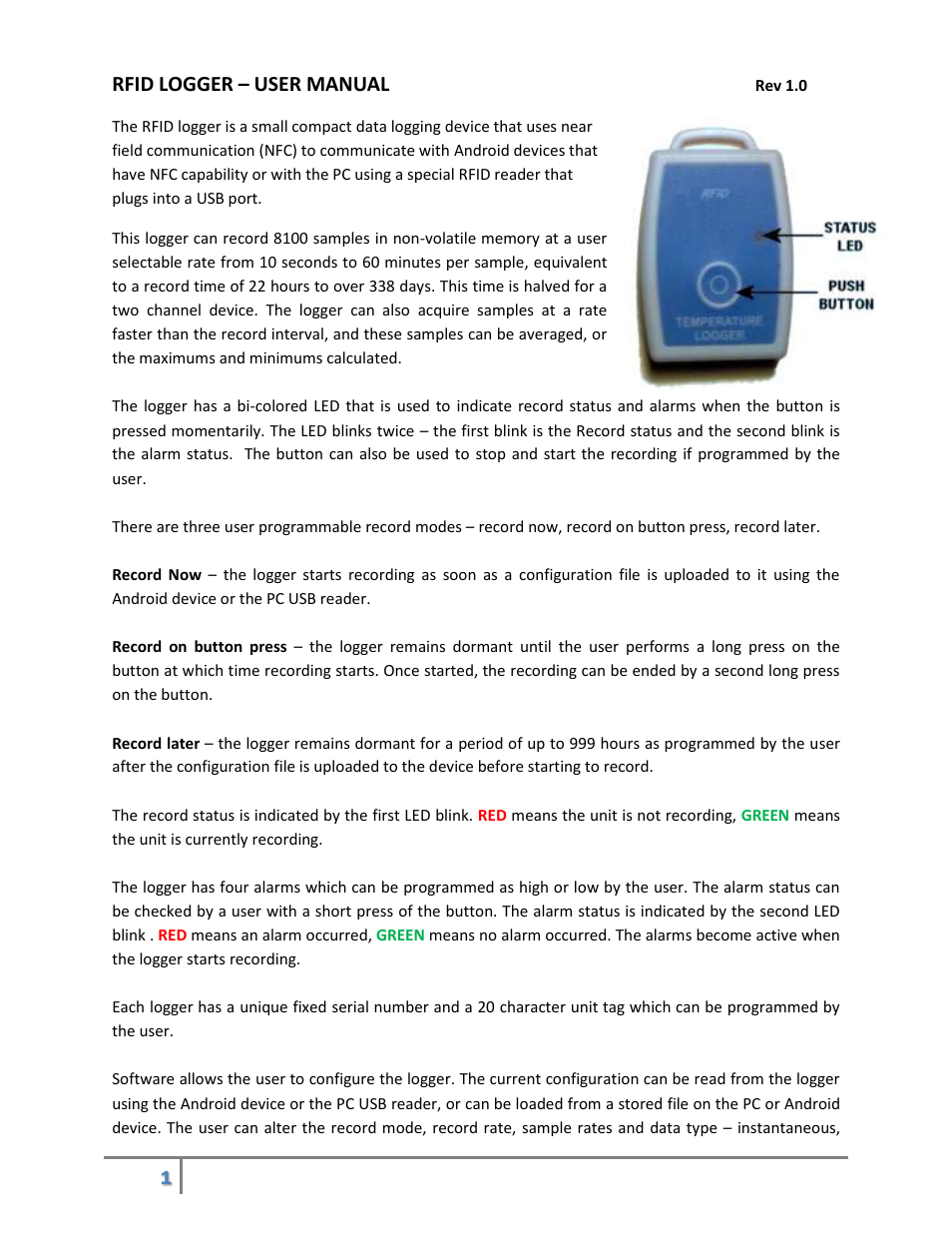 Monarch Instrument RFID LOGGER User Manual | 3 pages
