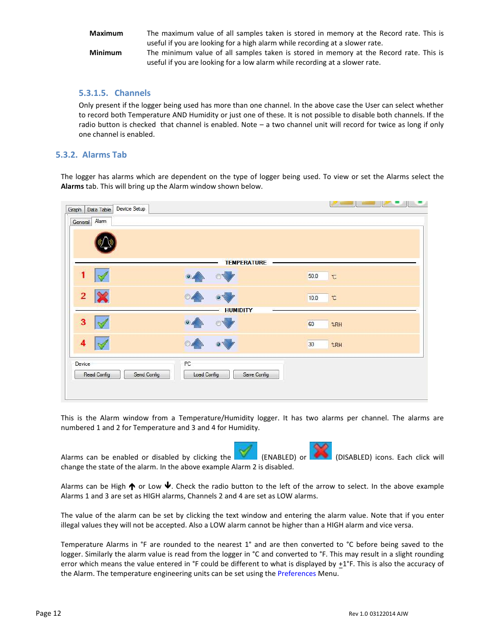 Alarms tab | Monarch Instrument RFID LOGGER User Manual | Page 12 / 13
