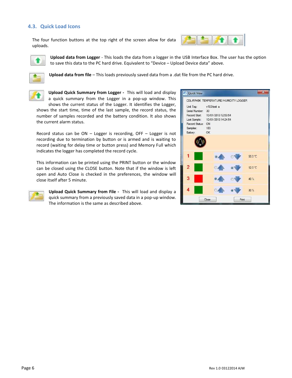 Quick load icons | Monarch Instrument RFID LOGGER User Manual | Page 6 / 13