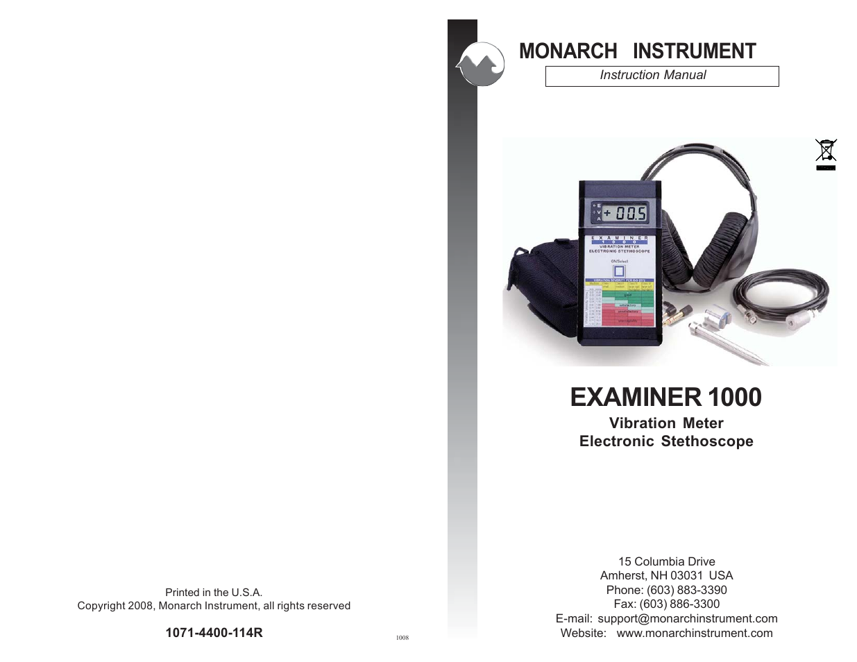 Monarch Instrument EXAMINER 1000 User Manual | 10 pages