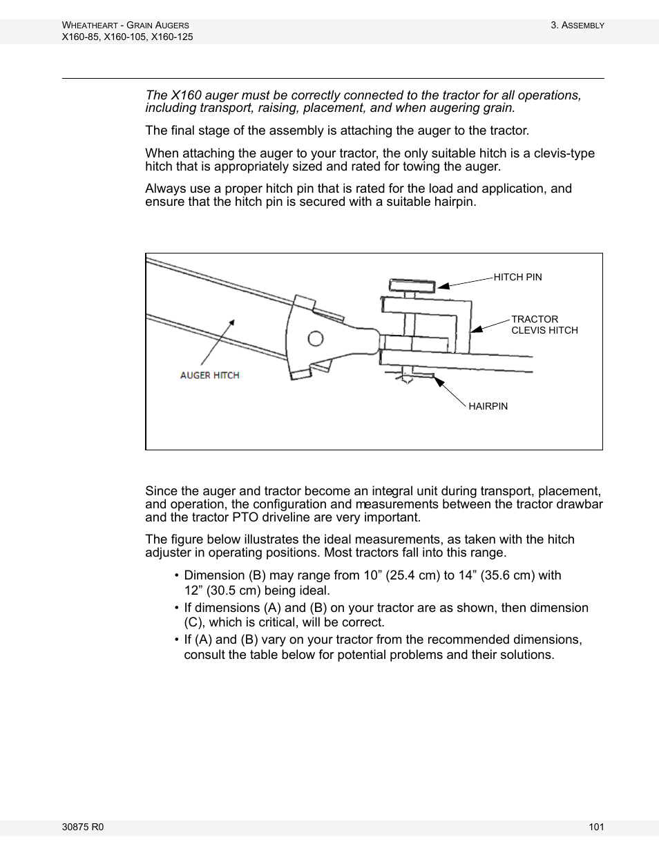 Auger-to-tractor hookup | Wheatheart X160 Series User Manual | Page 101 / 146