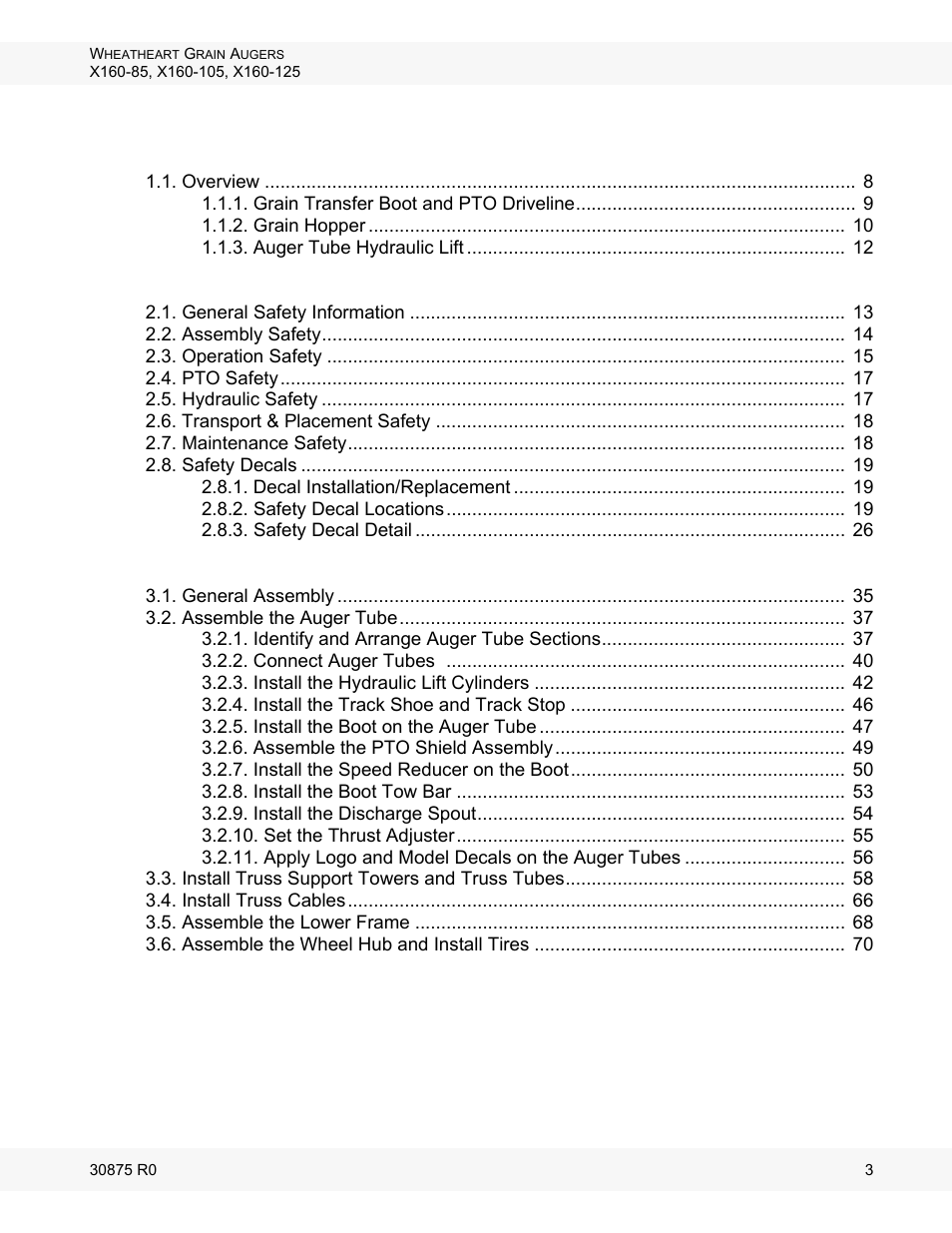 Wheatheart X160 Series User Manual | Page 3 / 146