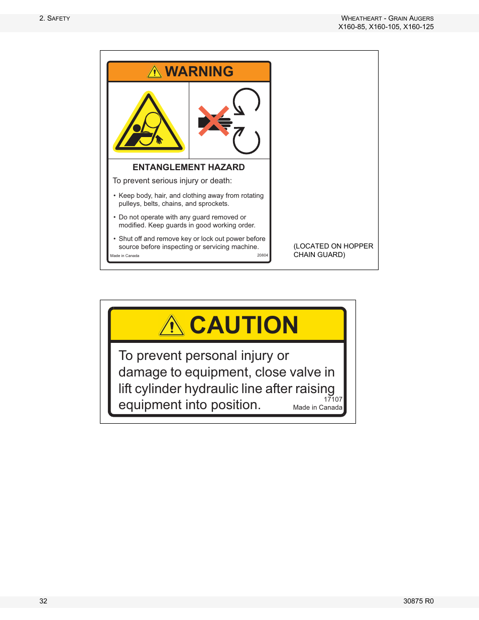 Figure 2.17, Figure 2.18, Caution | Warning | Wheatheart X160 Series User Manual | Page 32 / 146