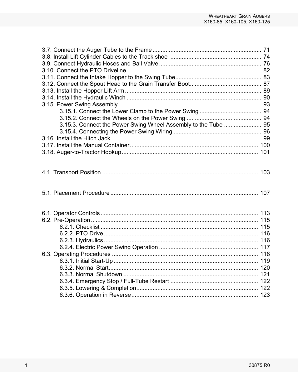Wheatheart X160 Series User Manual | Page 4 / 146