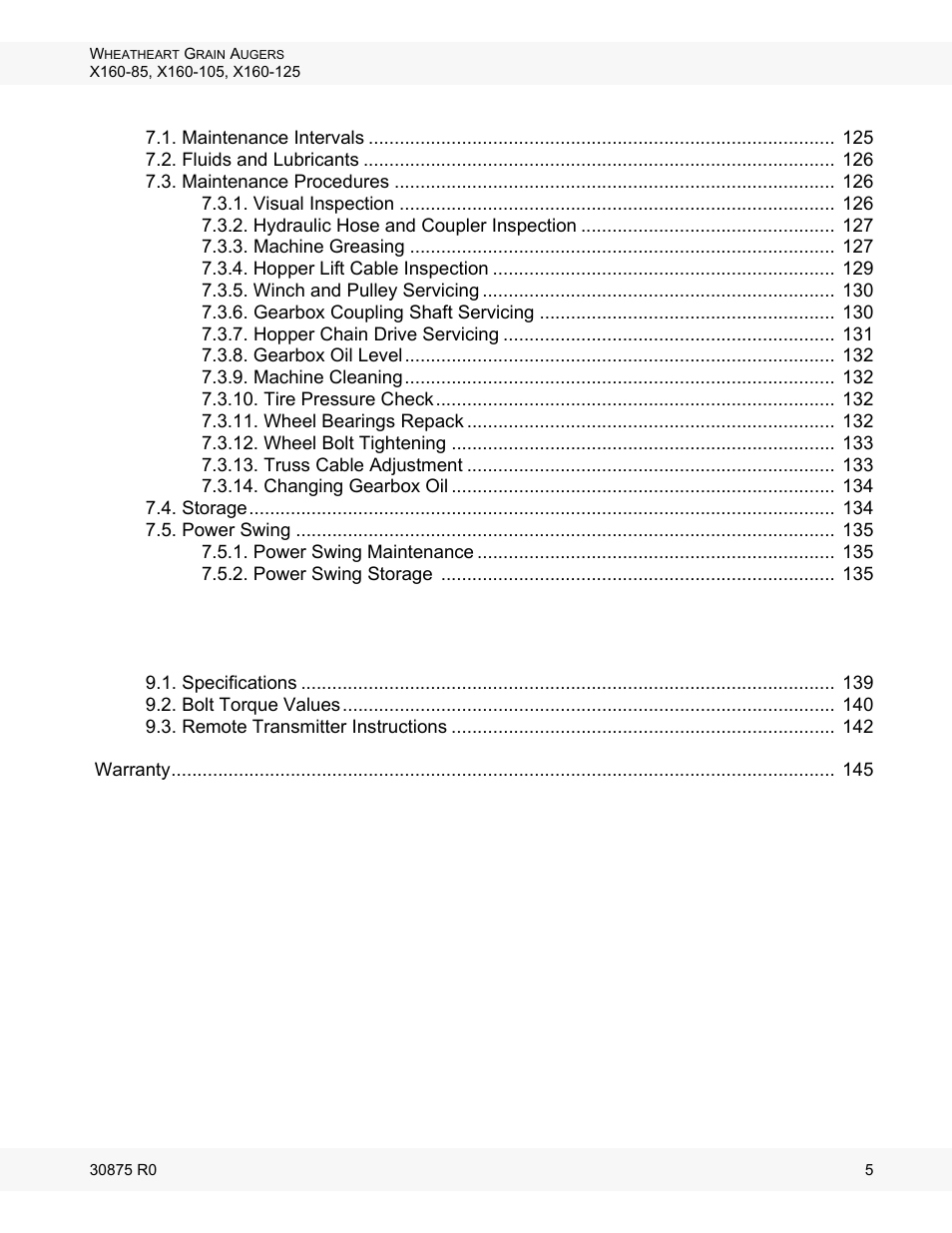 Wheatheart X160 Series User Manual | Page 5 / 146