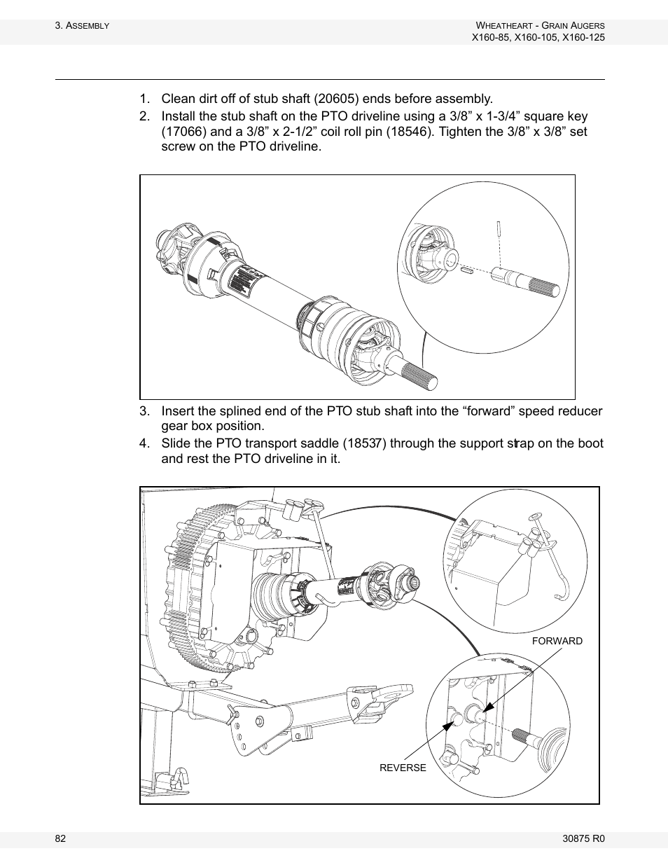 Connect the pto driveline | Wheatheart X160 Series User Manual | Page 82 / 146