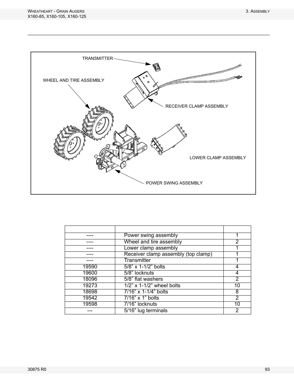 Power swing assembly | Wheatheart X160 Series User Manual | Page 93 / 146