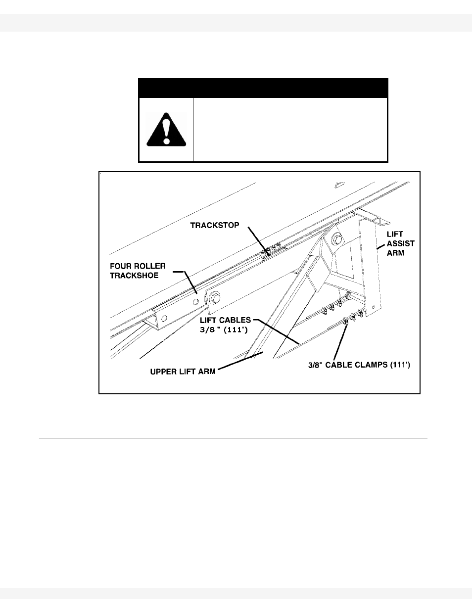 Lift cylinder hydraulic hoses (111’), Caution | Wheatheart Swing Away Flex Auger User Manual | Page 52 / 106
