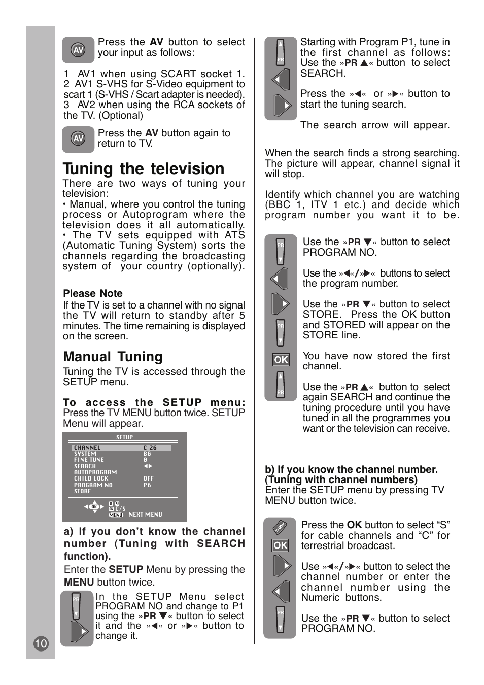 Tuning the television, Manual tuning | Beko DVD COMBO User Manual | Page 11 / 31